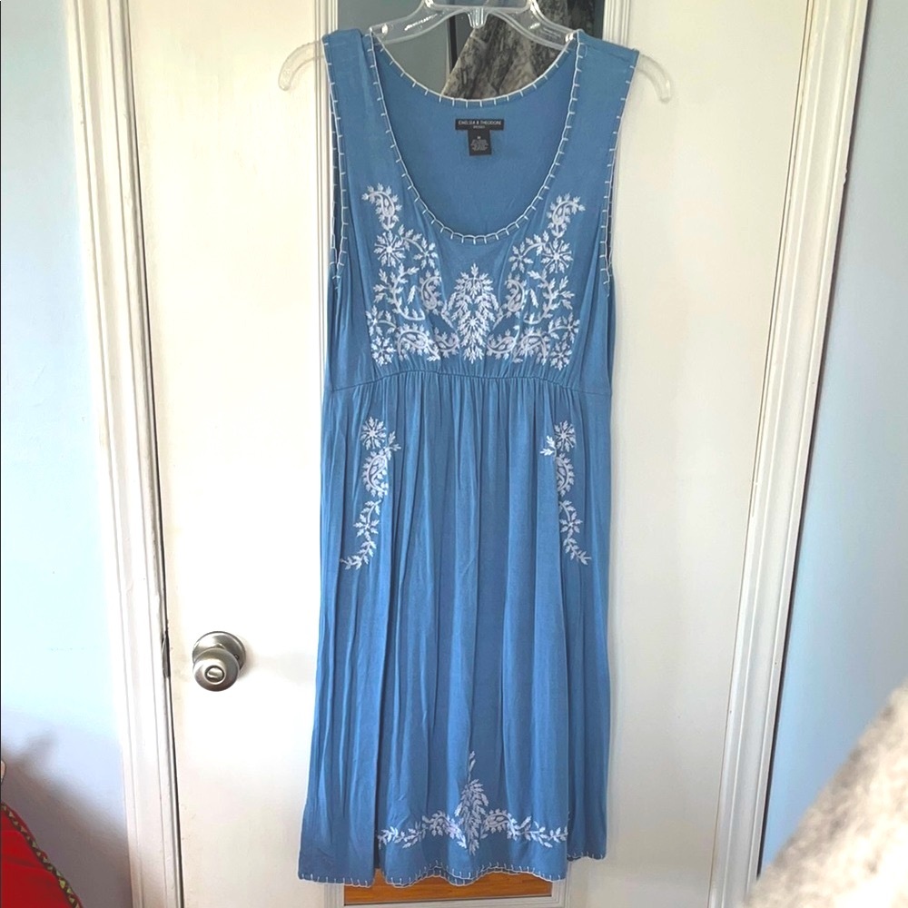 Chelsea & Theodore Blue Sleeveless Sundress